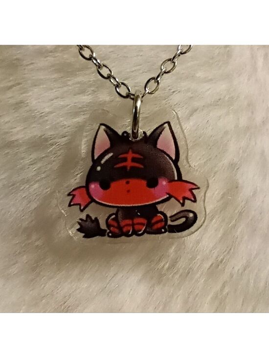 Pokemon Jewelry - 2/$10 Cute Black and Red Pokemon Litten Pendant Necklace